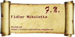 Fidler Nikoletta névjegykártya